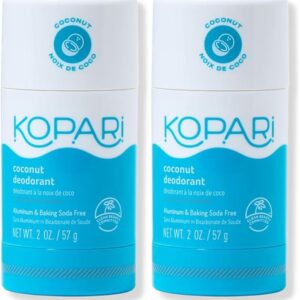 Kopari Aluminum-Free Deodorant Original | Non-Toxic, Paraben Free, Gluten Free & Cruelty Free Men’s and Women’s Deodorant | Made with Organic Coconut Oil | 2 Pack, 2.0 oz