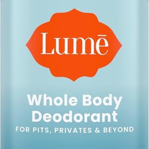 Lume Whole Body Deodorant - Smooth Solid Stick - 72 Hour Odor Control - Aluminum Free, Baking Soda Free and Skin Safe - 2.6 Ounce (Unscented)