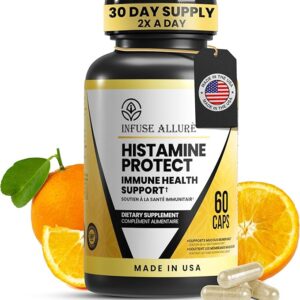 Infuse Allurè - Premium Histamine Block Supplement - Histamine Blocker Diamine Oxidase - Advance DAO Enzyme Supplement for Food-Derived Histamine Intolerance - Made in USA 60 Capsules