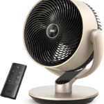 Dreo 16''Height 25dB Quiet Smart Fans for Bedroom, DC Room Fan with Remote, 120°+120° Omni-Directional Oscillating Fan, 6 Modes, 9 Speeds, 12H Timer, Alexa/Google/WiFi/Voice Control, Gold